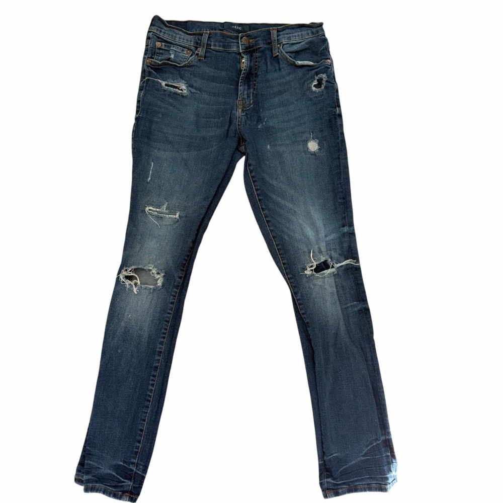 AERO Distressed Skinny Jeans 30x30 Medium Wash Stretch Ripped Denim